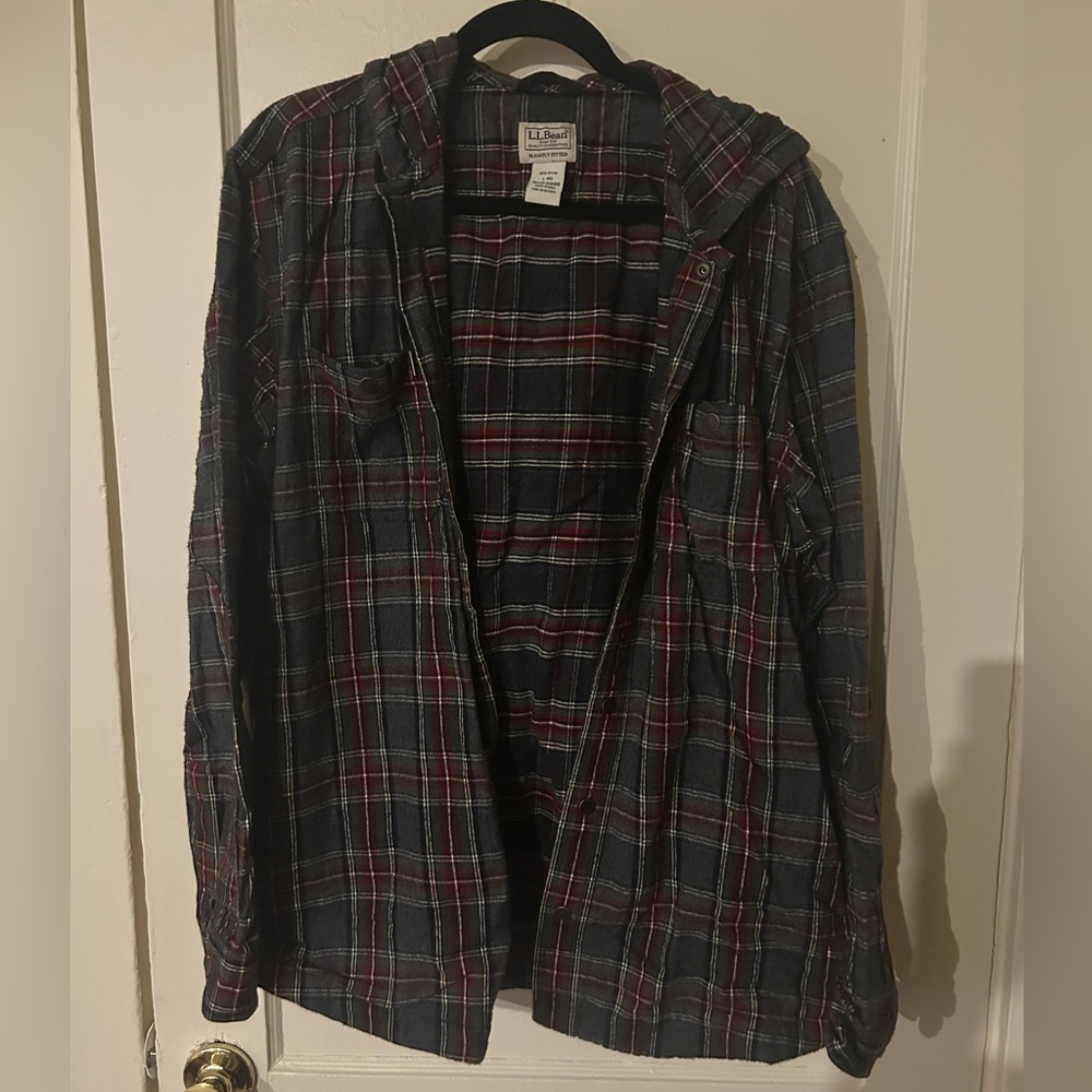 L.L. Bean Red and Black Plaid Shirt